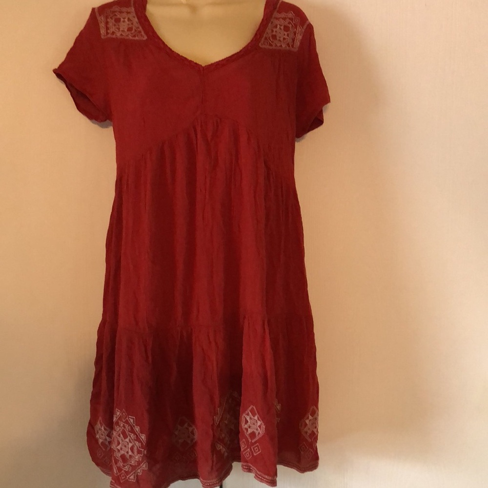 Woman’s fall rayon short sleeve bohemian dress